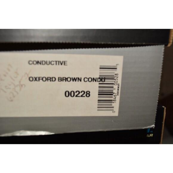 Hytest Sz 10 EEE Steel Toe Conductive Oxford Work Shoes Brown Leather Slip Grip - Picture 8 of 8